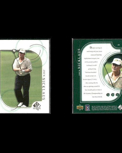 Jack Nicklaus Golf Card Lot (19) 2001–2003 Upper Deck SP, Gallery, Inserts