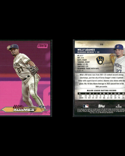 2024 Topps Stadium Club Pink Parallel Cards Lot (16) MLB Inserts RCs