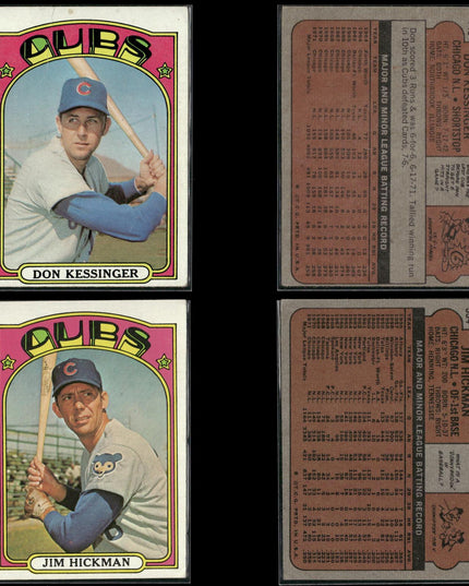 1972 Topps Chicago Cubs Team Lot (33 Cards) Vintage Baseball MLB