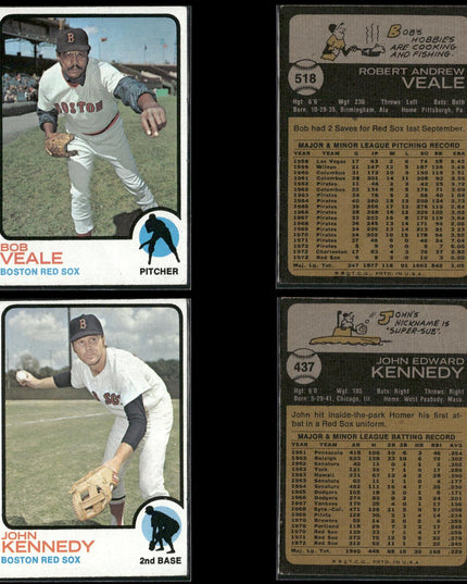 10-Card Lot Vintage 1973 Topps Boston Red Sox | MLB Baseball Trading Cards