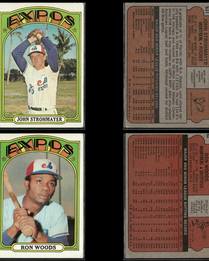 1972 Topps Montreal Expos Team Lot (25 Cards) Vintage Baseball MLB