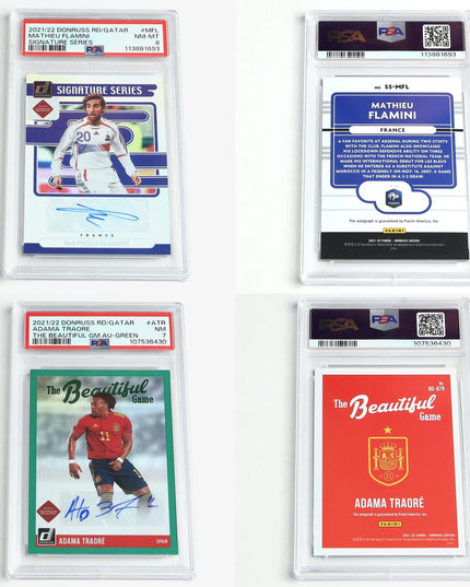 Panini Donruss Soccer Lot (25) w/ 9 PSA Graded Autograph Cards