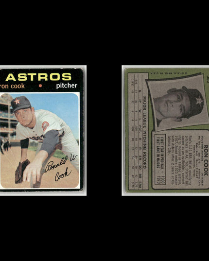 20-Card Lot Vintage 1971 Topps Houston Astros | MLB Baseball Trading Cards Topps