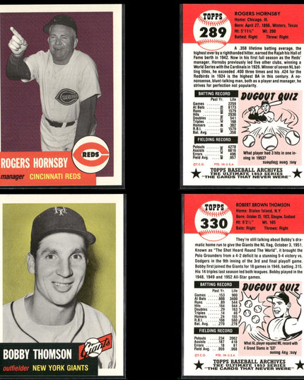 1991 Topps Archives 1953 Reprint Baseball Cards Lot (41) Vintage Style MLB