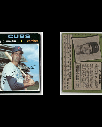 19-Card Lot Vintage 1971 Topps Chicago Cubs | MLB Baseball Trading Cards Vintage