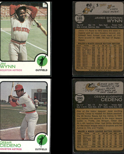 36-Card Lot Vintage 1973 Topps Houston Astros | MLB Baseball Trading Cards Topps