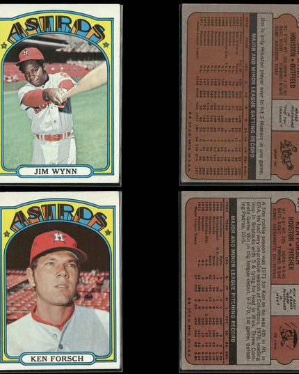 27-Card Lot Vintage 1972 Topps Houston Astros | MLB Baseball Trading Cards