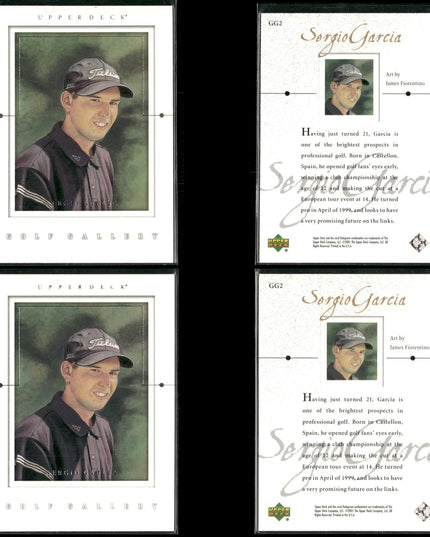 Sergio Garcia Golf Card Lot (24) 2001–2003 UD Gallery, Heroes, Inserts