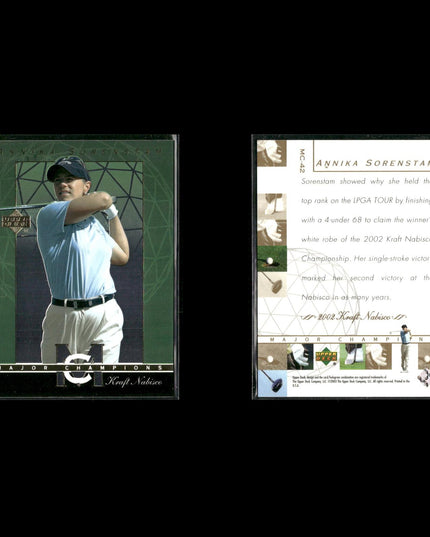 Golf Card Lot (22) Ty Tryon, Sorenstam, Tiger Woods, Howell RCs, Stewart