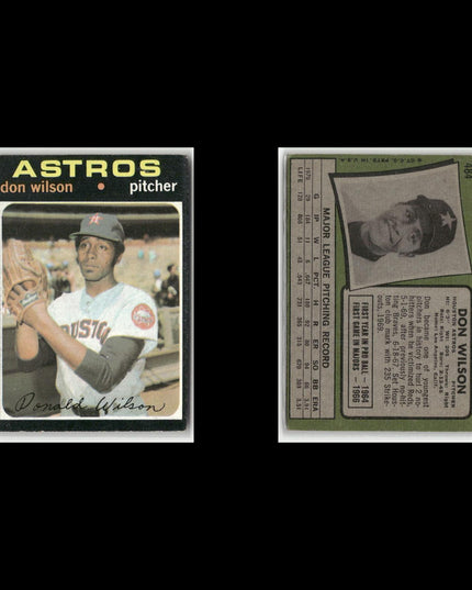 20-Card Lot Vintage 1971 Topps Houston Astros | MLB Baseball Trading Cards Topps