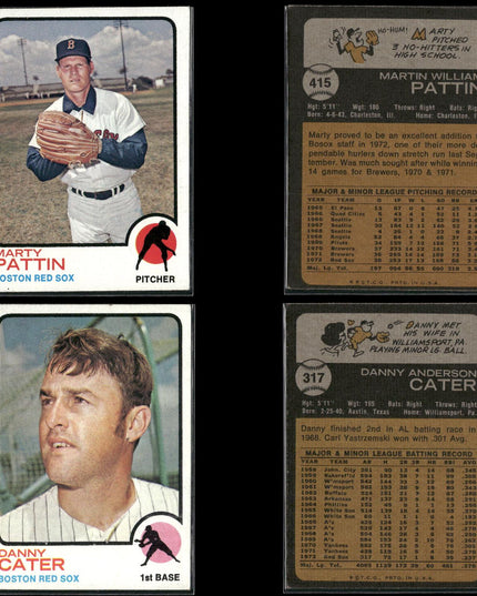 10-Card Lot Vintage 1973 Topps Boston Red Sox | MLB Baseball Trading Cards
