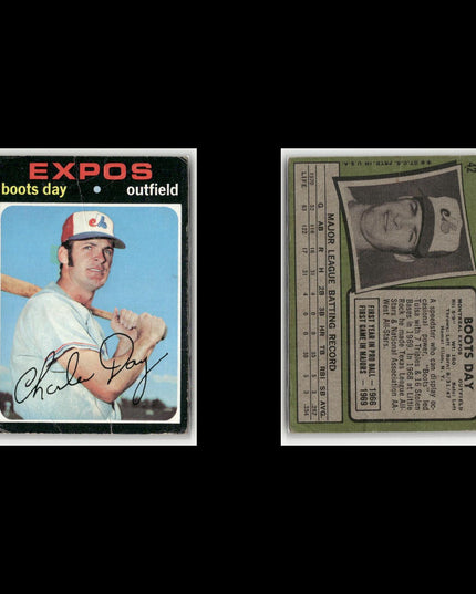 19-Card Lot Vintage 1971 Topps Montreal Expos | MLB Baseball Trading Cards Topps