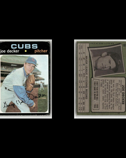 19-Card Lot Vintage 1971 Topps Chicago Cubs | MLB Baseball Trading Cards Vintage