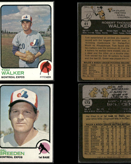 35-Card Lot Vintage 1973 Topps Montreal Expos | MLB Baseball Trading Cards