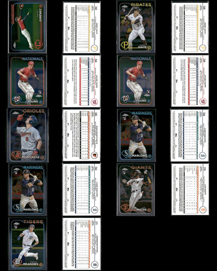 2024 Topps Chrome & Chrome Update Lot – 186 Cards – MLB Stars & Rookies
