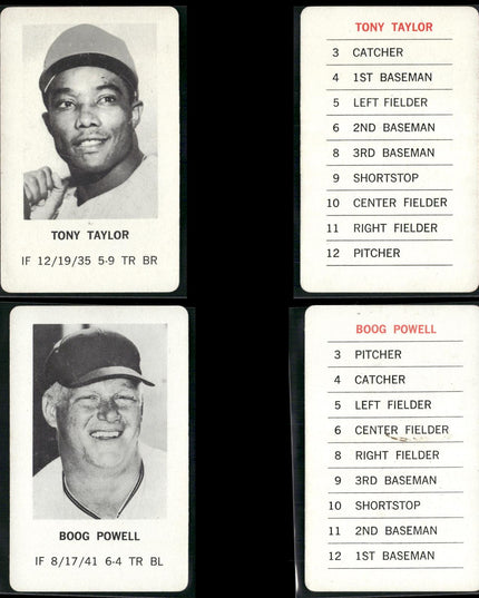 1970 Milton Bradley Baseball Team Lot (25 Cards) Vintage MLB