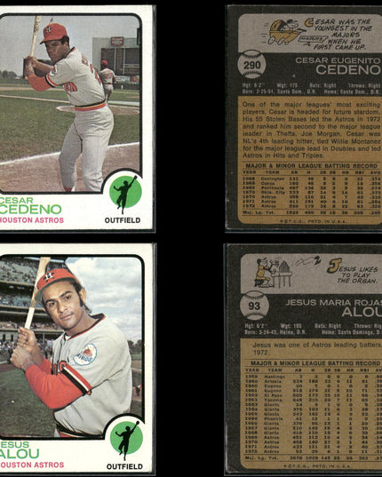 36-Card Lot Vintage 1973 Topps Houston Astros | MLB Baseball Trading Cards Topps