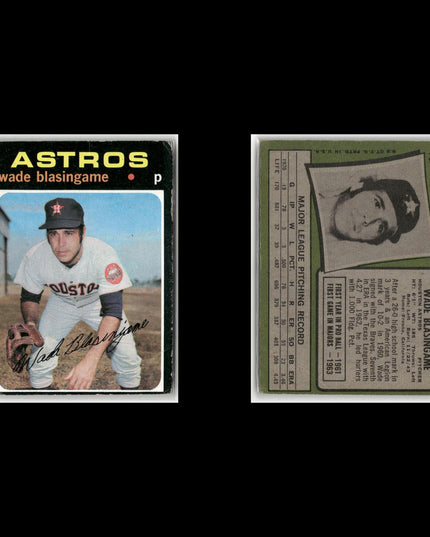 20-Card Lot Vintage 1971 Topps Houston Astros | MLB Baseball Trading Cards Topps