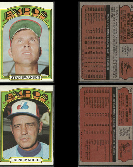1972 Topps Montreal Expos Team Lot (25 Cards) Vintage Baseball MLB
