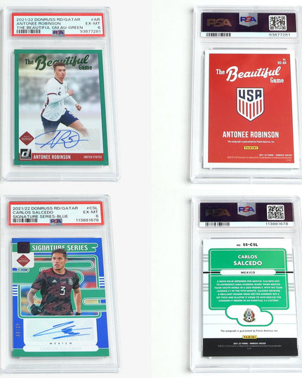 Panini Donruss Soccer Lot (25) w/ 9 PSA Graded Autograph Cards