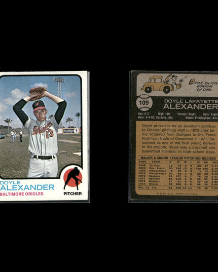 21-Card Lot Vintage 1973 Topps Baltimore Orioles | MLB Baseball Trading Cards