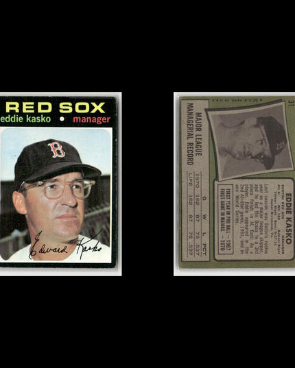 20-Card Lot Vintage 1971 Topps Boston Red Sox | MLB Baseball Trading Cards