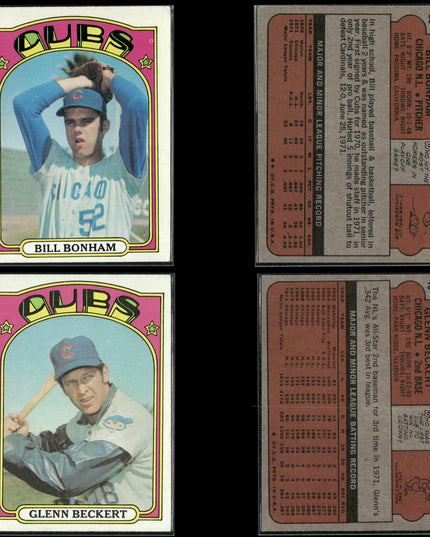 1972 Topps Chicago Cubs Team Lot (33 Cards) Vintage Baseball MLB