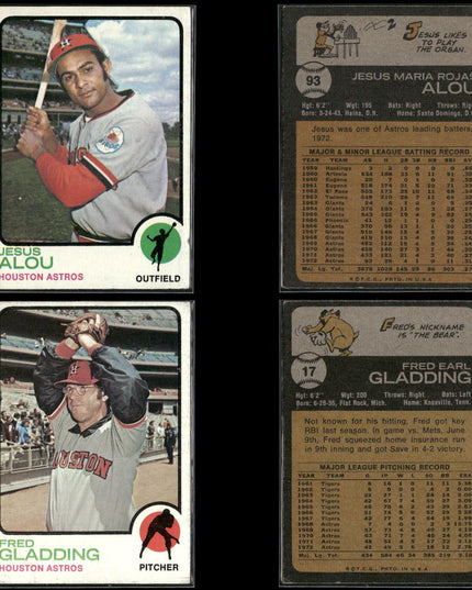 36-Card Lot Vintage 1973 Topps Houston Astros | MLB Baseball Trading Cards Topps