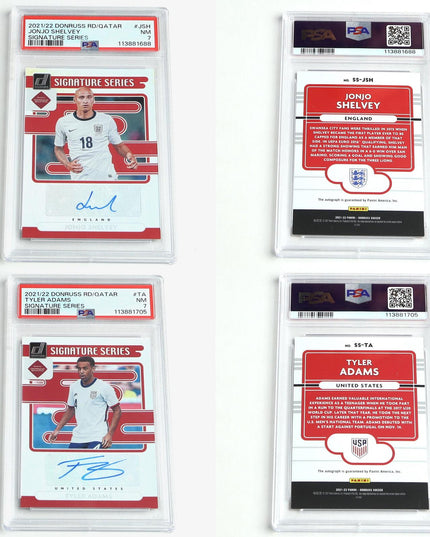 Panini Donruss Soccer Lot (25) w/ 9 PSA Graded Autograph Cards
