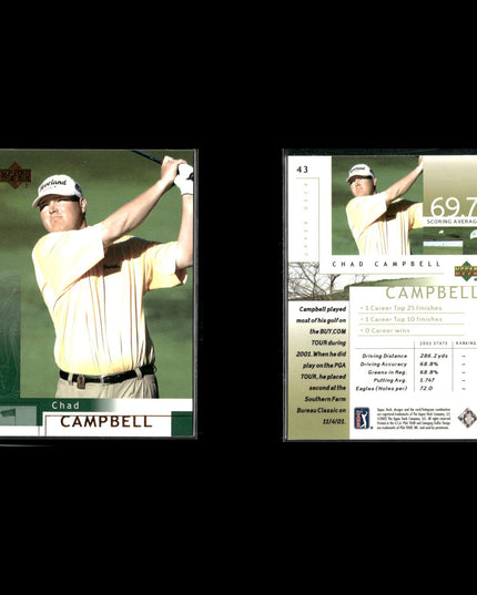 Golf Card Lot (22) Ty Tryon, Sorenstam, Tiger Woods, Howell RCs, Stewart