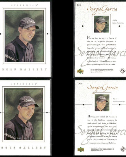 Sergio Garcia Golf Card Lot (24) 2001–2003 UD Gallery, Heroes, Inserts