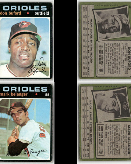 24-Card Lot Vintage 1971 Topps Baltimore Orioles | MLB Baseball Trading Cards
