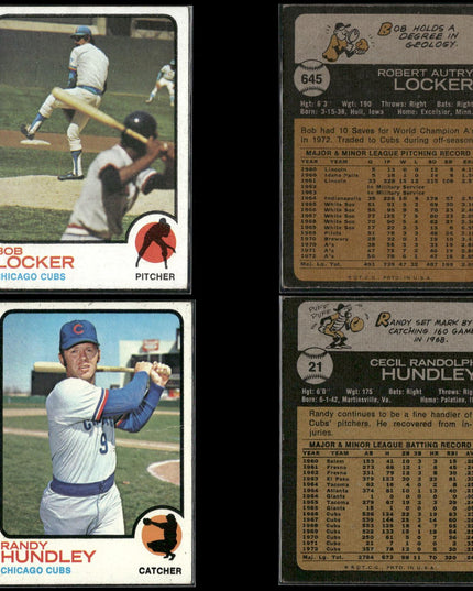35-Card Lot Vintage 1973 Topps Chicago Cubs | MLB Baseball Trading Cards Topps