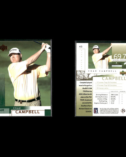 Golf Card Lot (22) Ty Tryon, Sorenstam, Tiger Woods, Howell RCs, Stewart