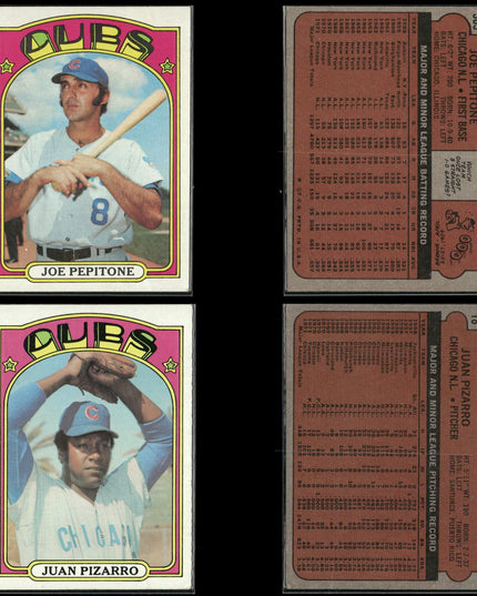 1972 Topps Chicago Cubs Team Lot (33 Cards) Vintage Baseball MLB