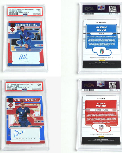 Panini Donruss Soccer Lot (25) w/ 9 PSA Graded Autograph Cards
