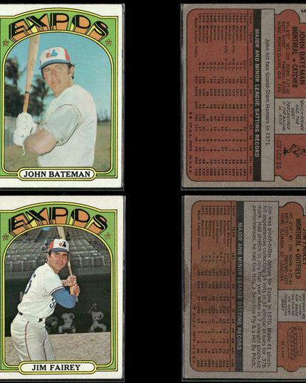 1972 Topps Montreal Expos Team Lot (25 Cards) Vintage Baseball MLB