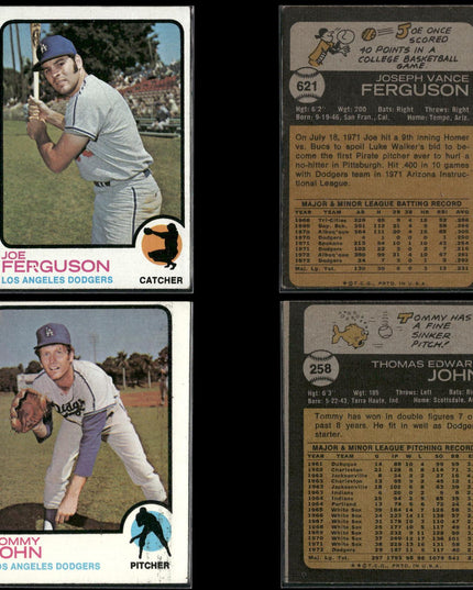 31-Card Lot Vintage 1973 Topps LA Dodgers | MLB Baseball Trading Cards Vintage