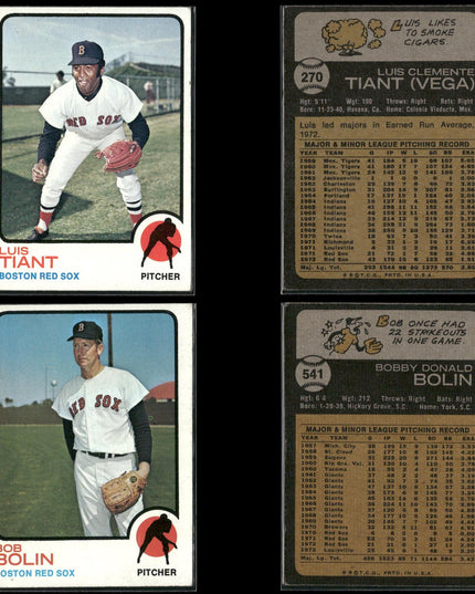 10-Card Lot Vintage 1973 Topps Boston Red Sox | MLB Baseball Trading Cards