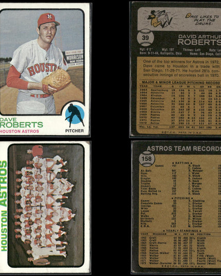 36-Card Lot Vintage 1973 Topps Houston Astros | MLB Baseball Trading Cards Topps
