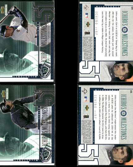 Ichiro Suzuki 2001 Upper Deck Tribute to 51 Lot (24) Inserts Mariners