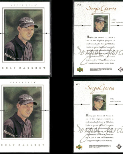 Sergio Garcia Golf Card Lot (24) 2001–2003 UD Gallery, Heroes, Inserts