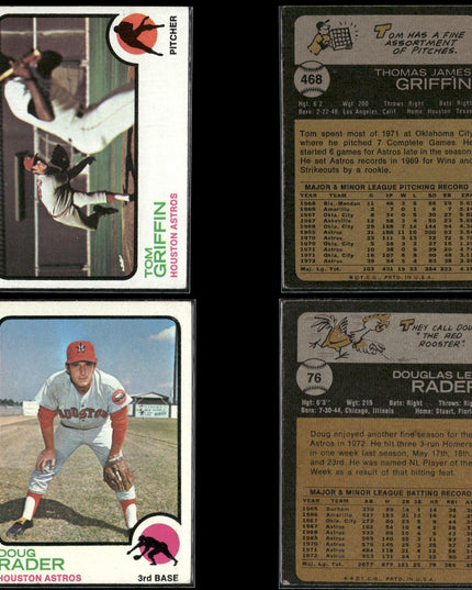 36-Card Lot Vintage 1973 Topps Houston Astros | MLB Baseball Trading Cards Topps