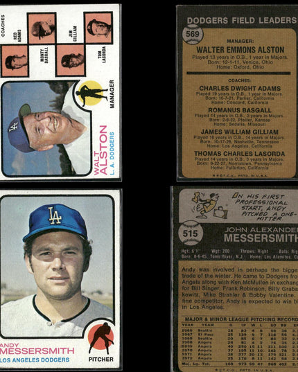 31-Card Lot Vintage 1973 Topps LA Dodgers | MLB Baseball Trading Cards Vintage
