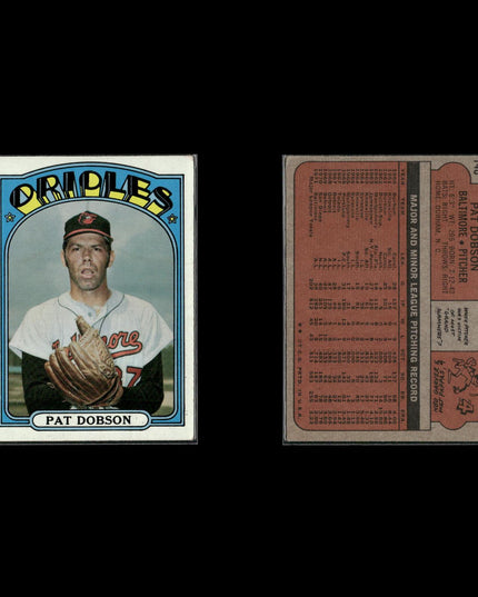 25-Card Lot Vintage 1972 Topps Baltimore Orioles | MLB Baseball Trading Cards