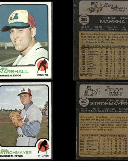 35-Card Lot Vintage 1973 Topps Montreal Expos | MLB Baseball Trading Cards