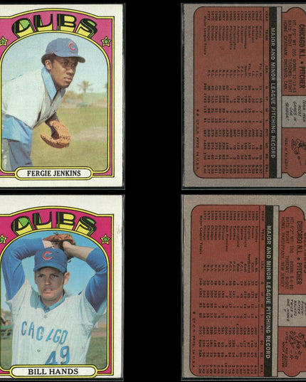 1972 Topps Chicago Cubs Team Lot (33 Cards) Vintage Baseball MLB