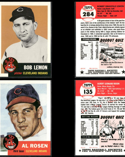 1991 Topps Archives 1953 Reprint Baseball Cards Lot (41) Vintage Style MLB