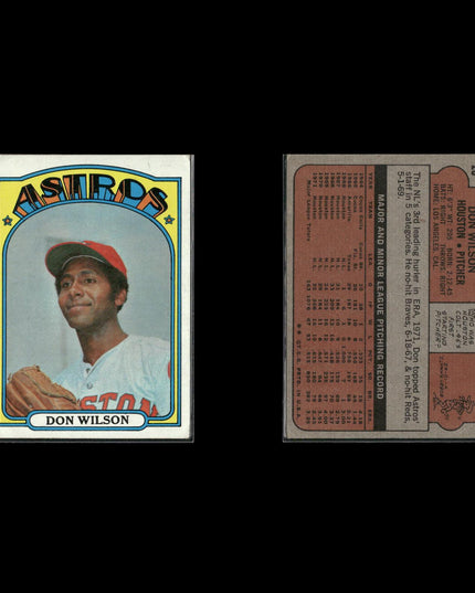 27-Card Lot Vintage 1972 Topps Houston Astros | MLB Baseball Trading Cards