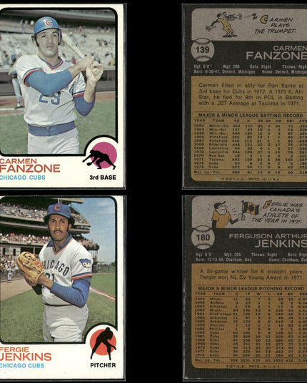 35-Card Lot Vintage 1973 Topps Chicago Cubs | MLB Baseball Trading Cards Topps